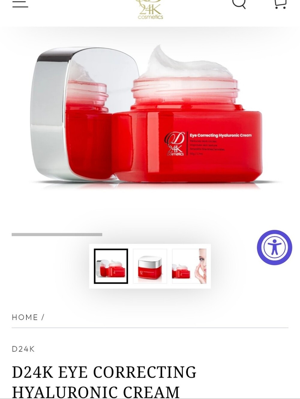 Eye Correcting Hyaluronic Cream - Red